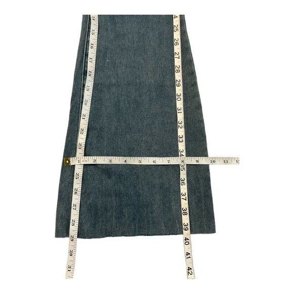 SHEIN Women’s Blue High-Rise Frayed Flare Jeans Size 32 - Picture 12 of 13